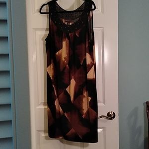 Dana Buchman Beaded Top Flared Dress - Sz L